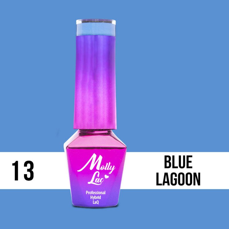 E-shop 13. MOLLY LAC gél lak -Blue Lagoon 5ML Modrá