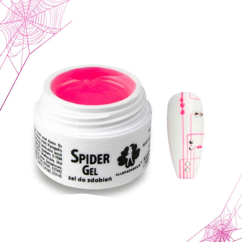E-shop Allepaznokcie spider gél - neón ružový 3ml Ružová