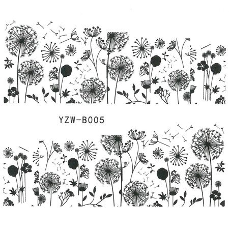Vodonálepky na nechty motív kvety YZW-B005