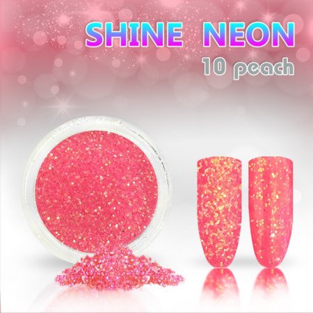 Neónový glitrový prášok 10 shine neon peach - len za 1.5 Eur | NechtovyRaj.sk - Všetko pre Vašu krásu