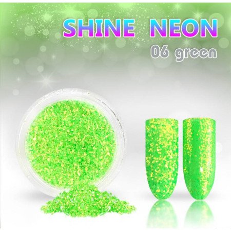Neónový glitrový prášok 06 shine neon green - len za 1.5 Eur | NechtovyRaj.sk - Všetko pre Vašu krásu