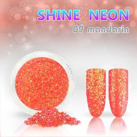 Neónový glitrový prášok 09 shine neon mandarin - len za 1.5 Eur | NechtovyRaj.sk - Všetko pre Vašu krásu