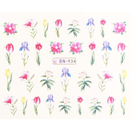 Vodonálepky s motívmi kvetov BN-934