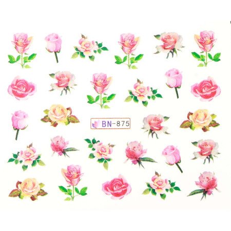 Vodonálepky s motívmi kvetov BN-875