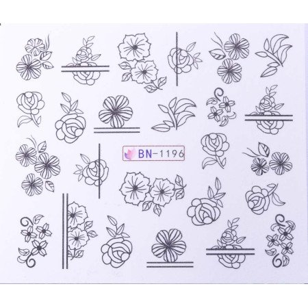 Vodonálepky s motívmi kvetov BN-1196