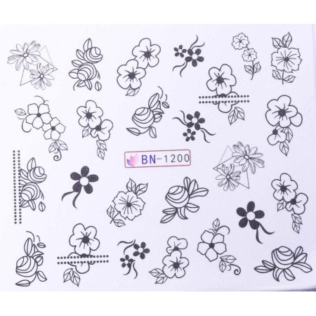 Vodonálepky s motívmi kvetov BN-1200