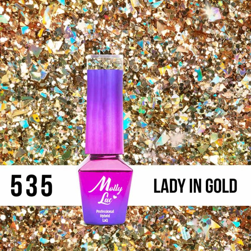 E-shop 535. MOLLY LAC gél lak Luxury - Lady in Gold Glitrová
