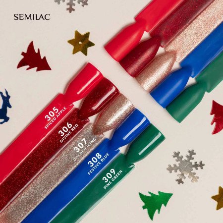 Semilac - gél lak 308 Festive Blue 7ml - Akcia - len za 6.9 Eur | NechtovyRaj.sk - Všetko pre Vašu krásu