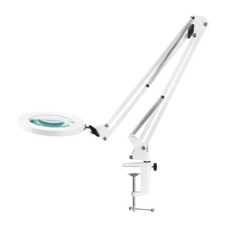 Profesionálna stolová LED lampa s lupou biela