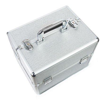 Kozmetický kufrík -strieborný so zirkónovými kamienkam NechtovyRAJ.sk - Daj svojim nechtom všetko, čo potrebujú