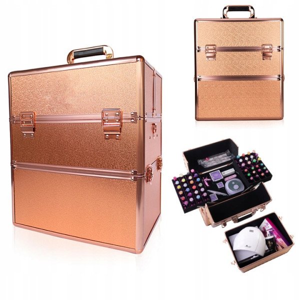 Dvojdielny kozmetický kufrík Rose Golden XL