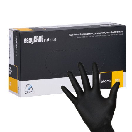 Jednorazové nitrilové rukavice Easycare, čierne, veľkosť M, 100 ks