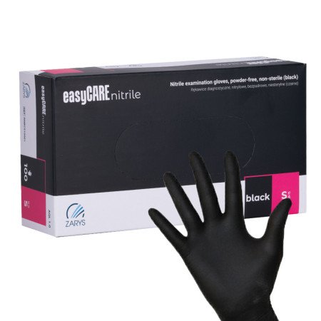 Jednorazové nitrilové rukavice Easycare Black, veľkosť S, 100 ks