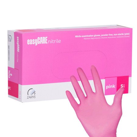 Jednorazové nitrilové rukavice Easycare Pink, veľkosť S, 100 ks