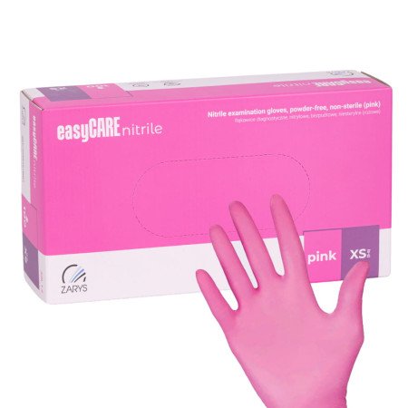 Jednorazové nitrilové rukavice Easycare XS ružové 100 ks